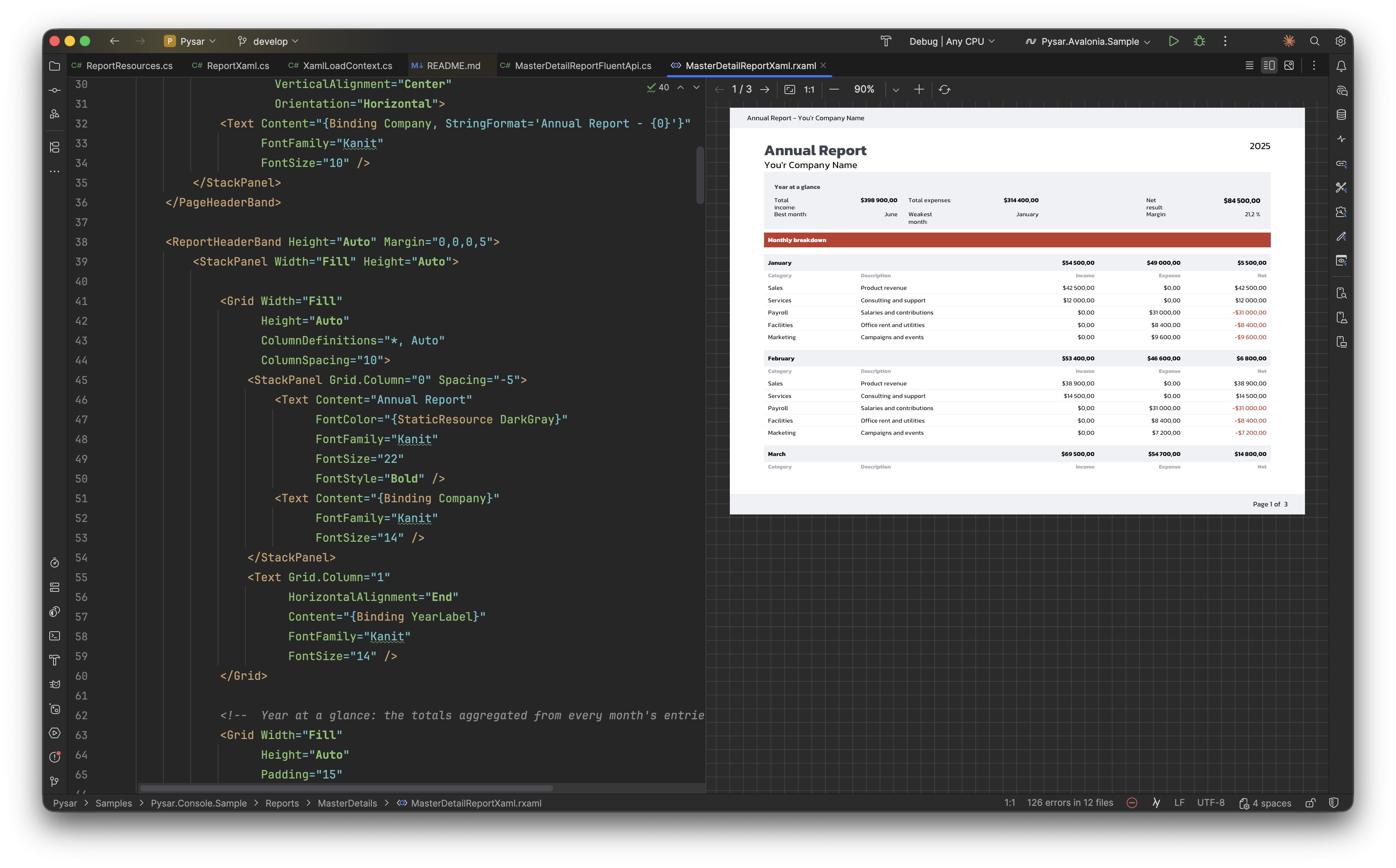 Early Pysar.Design preview pane in Rider